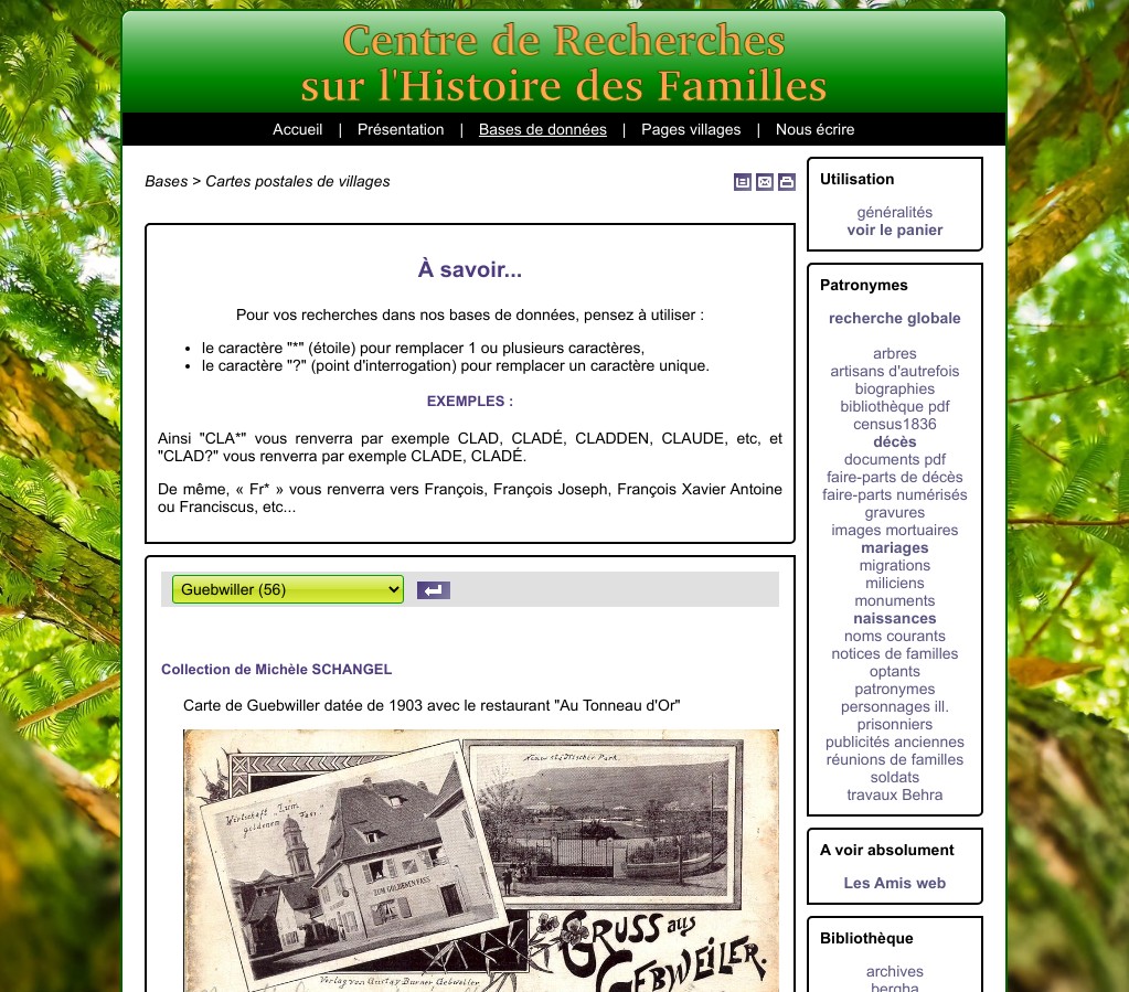 Centre de Recherches sur l'Histoire des Familles